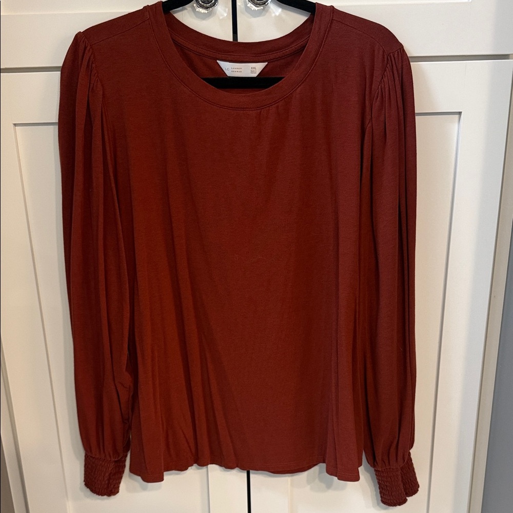 LC Lauren Conrad Women's Brick Long Sleeve Top